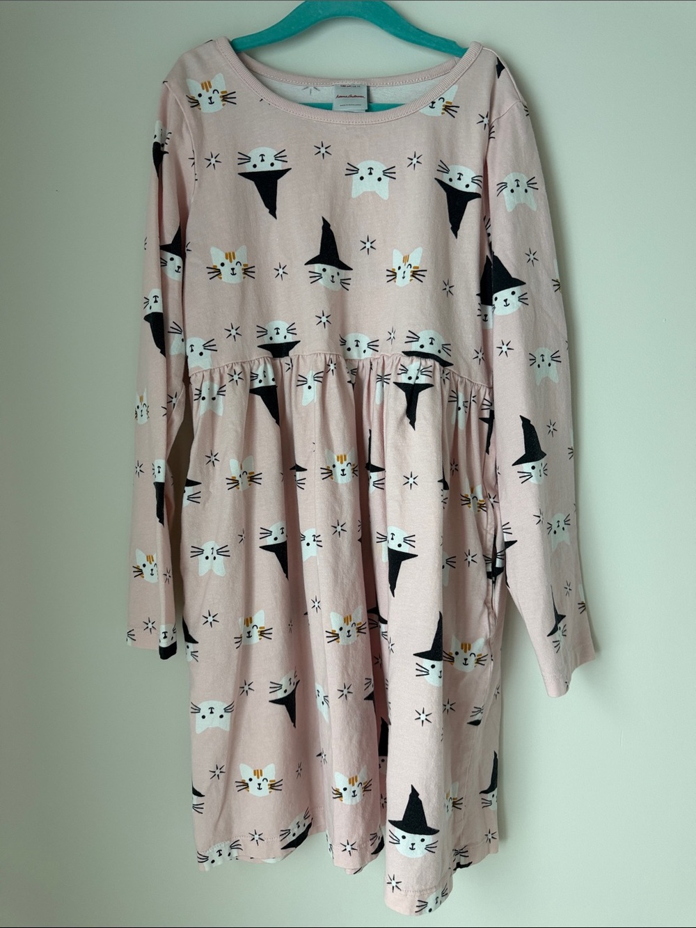 Hanna Andersson Pink Cat & Witch Hat Dress (Size 10)